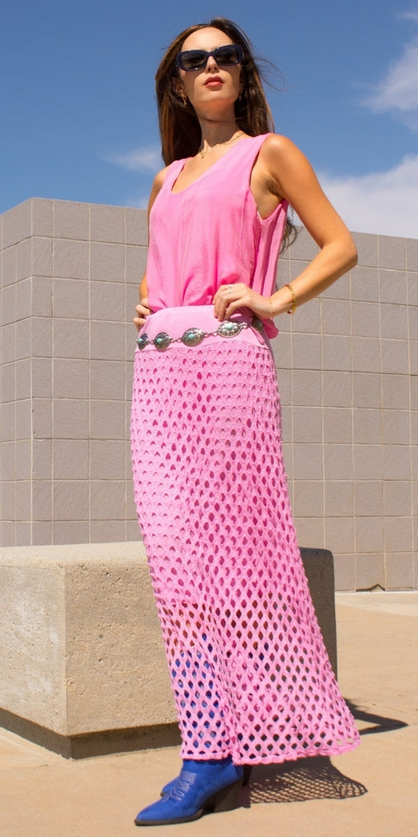 Rete Cotton Skirt
