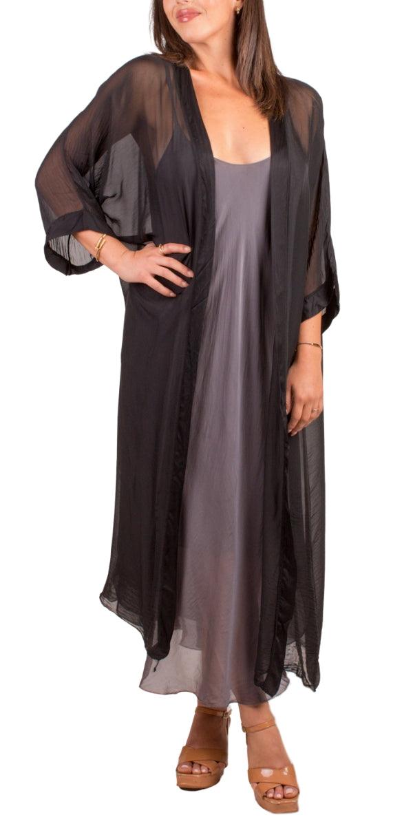 Edda Silk Cardigan - Gigi Moda - Made in Italy # Cardigan, free shipping, Gigi Moda, long, Made in Italy, one size, OS, Silk, viscose