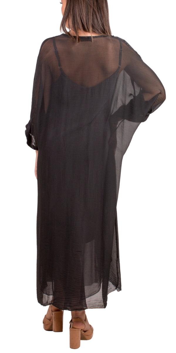 Edda Silk Cardigan - Gigi Moda - Made in Italy # Cardigan, free shipping, Gigi Moda, long, Made in Italy, one size, OS, Silk, viscose