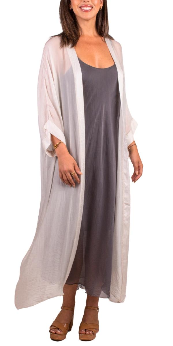 Edda Silk Cardigan - Gigi Moda - Made in Italy # Cardigan, free shipping, Gigi Moda, long, Made in Italy, one size, OS, Silk, viscose