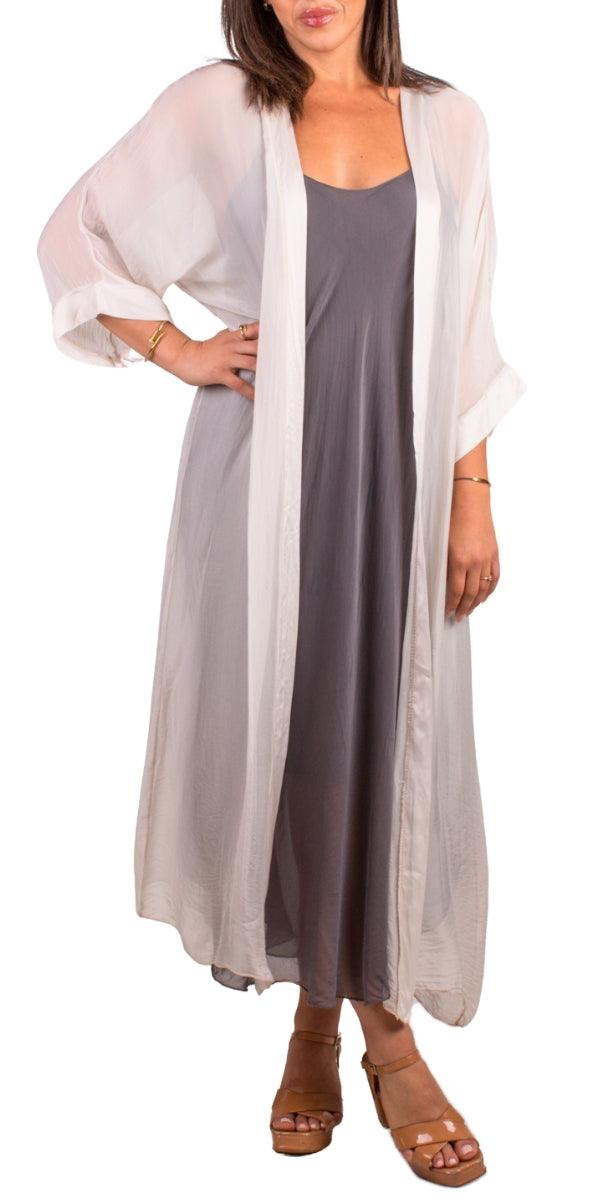 Edda Silk Cardigan - Gigi Moda - Made in Italy # Cardigan, free shipping, Gigi Moda, long, Made in Italy, one size, OS, Silk, viscose