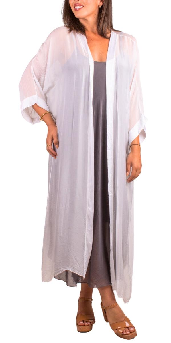 Edda Silk Cardigan - Gigi Moda - Made in Italy # Cardigan, free shipping, Gigi Moda, long, Made in Italy, one size, OS, Silk, viscose