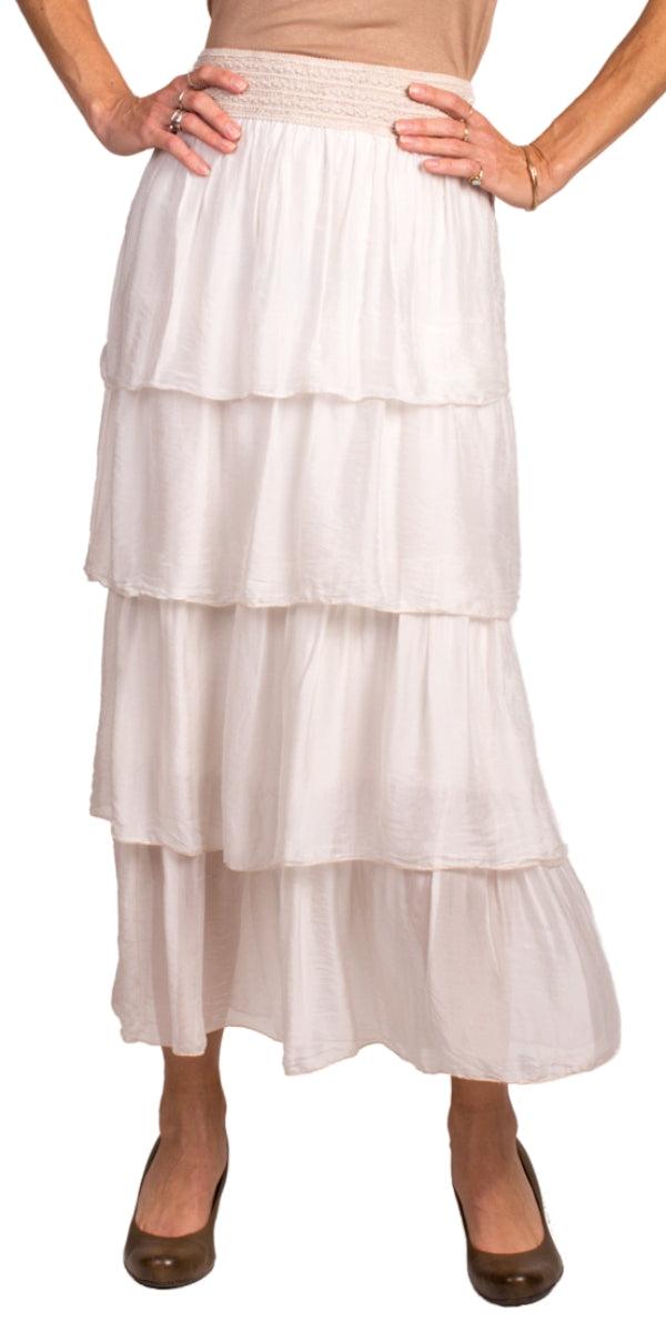 Carrie Ruffled Skirt - Gigi Moda - Made in Italy # 100% Silk, Gigi Moda, Made in Italy, Maxi Skirt, Ruffle, Ruffled Skirt, Silk, Skirt, Tier Ruffle