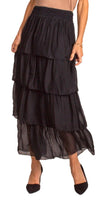 Carrie Ruffled Skirt - Shop Gigi Moda - Made in Italy # 100% Silk, Gigi Moda, Made in Italy, Maxi Skirt, Ruffle, Ruffled Skirt, Silk, Skirt, Tier Ruffle