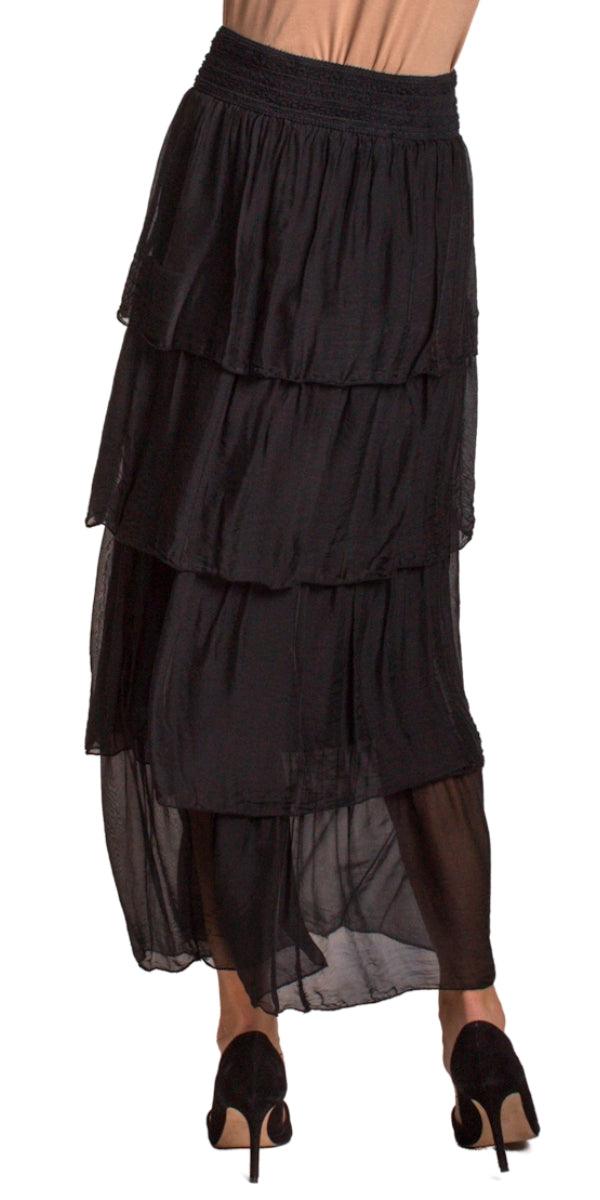 Carrie Ruffled Skirt - Gigi Moda - Made in Italy # 100% Silk, Gigi Moda, Made in Italy, Maxi Skirt, Ruffle, Ruffled Skirt, Silk, Skirt, Tier Ruffle