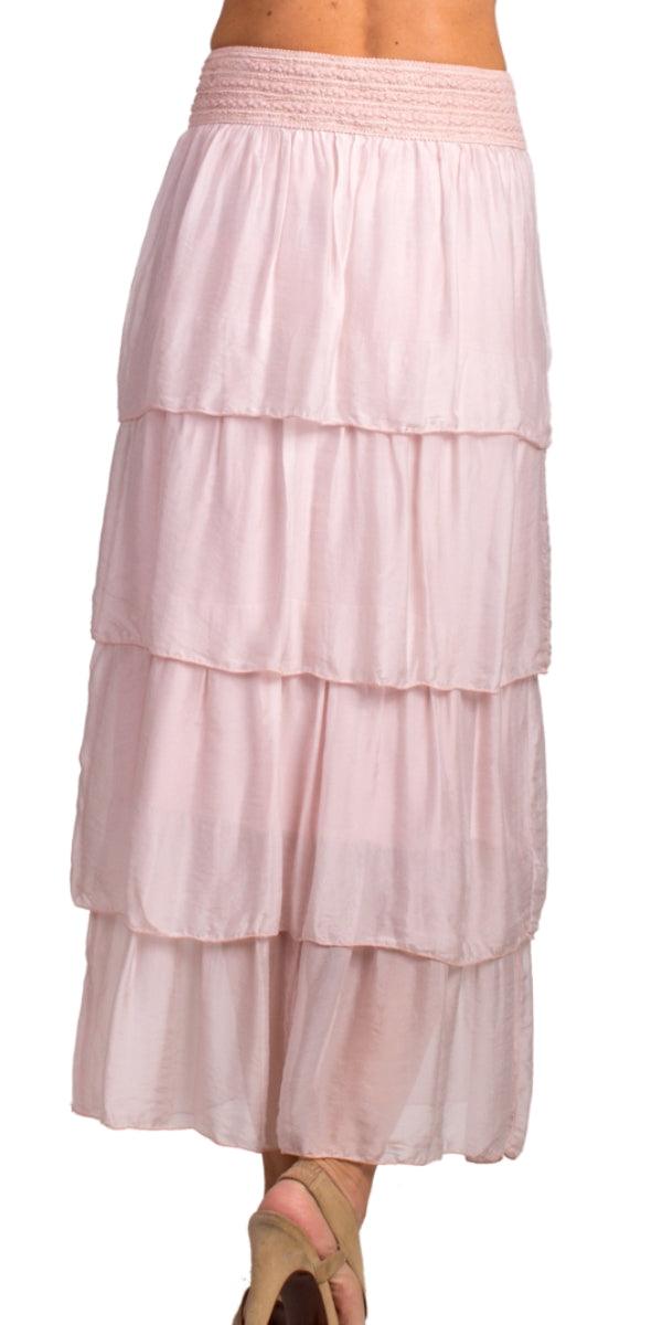 Carrie Ruffled Skirt - Gigi Moda - Made in Italy # 100% Silk, Gigi Moda, Made in Italy, Maxi Skirt, Ruffle, Ruffled Skirt, Silk, Skirt, Tier Ruffle