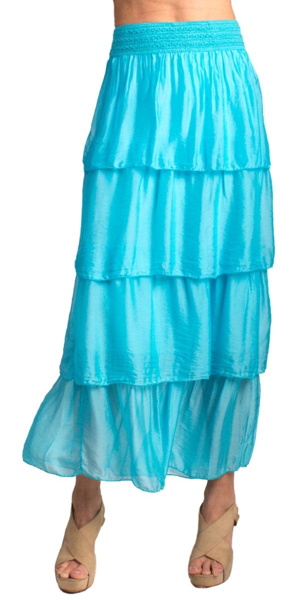 Carrie Ruffled Skirt - Gigi Moda - Made in Italy # 100% Silk, Gigi Moda, Made in Italy, Maxi Skirt, Ruffle, Ruffled Skirt, Silk, Skirt, Tier Ruffle