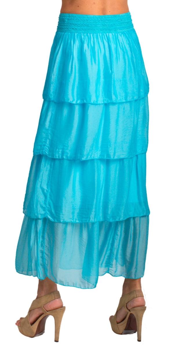 Carrie Ruffled Skirt - Gigi Moda - Made in Italy # 100% Silk, Gigi Moda, Made in Italy, Maxi Skirt, Ruffle, Ruffled Skirt, Silk, Skirt, Tier Ruffle