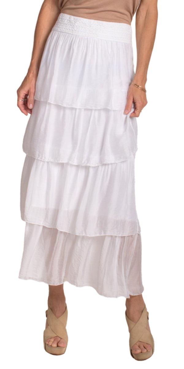 Carrie Ruffled Skirt - Gigi Moda - Made in Italy # 100% Silk, Gigi Moda, Made in Italy, Maxi Skirt, Ruffle, Ruffled Skirt, Silk, Skirt, Tier Ruffle