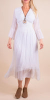 Imperia Silk Dress - Shop Gigi Moda - Made in Italy # Dress, Gigi Moda, Made in Italy, Maxi Dress, ruched, ruffles, RUFFLES DRESS, Silk