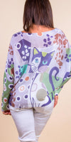 Emy Batwing Sweater with Cat