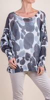 Emy Batwing Sweater with Dots Print