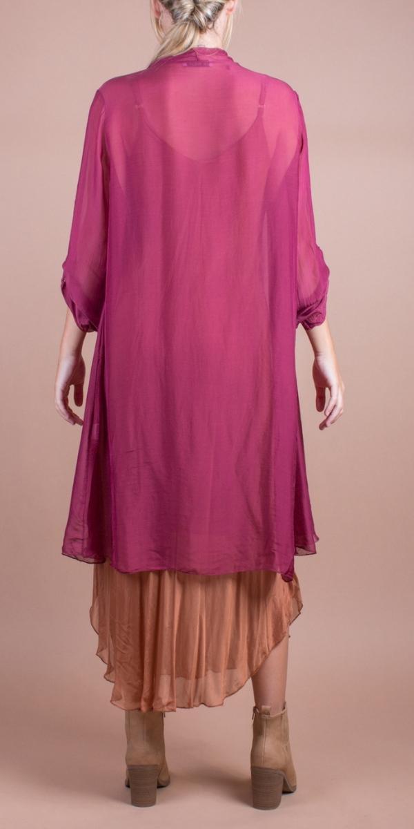 Portici Silk Cardigan - Gigi Moda - Made in Italy # 3/4 sleeve, Cardigan, free shipping, Gigi Moda, long, Made in Italy, one size, OS, Silk, viscose