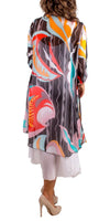 Portici Abstract Silk Cardigan