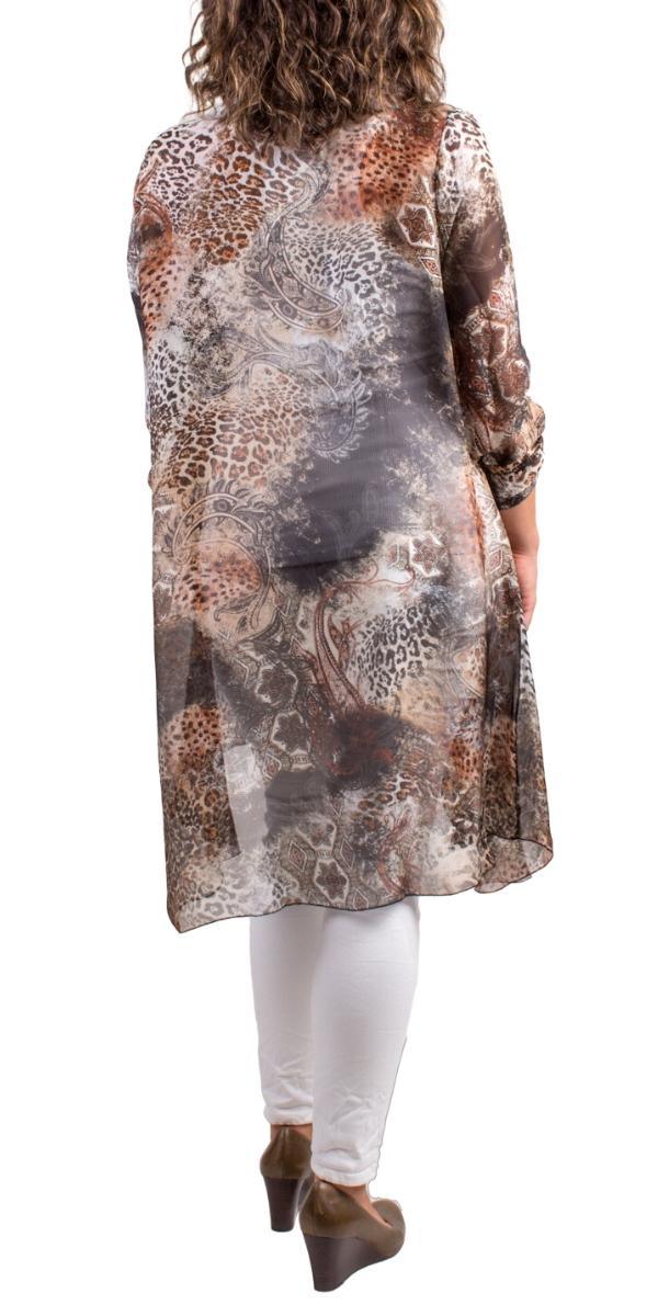Portici Paisley Silk Cardigan - Gigi Moda - Made in Italy # 3/4 sleeve, animal print, Cardigan, Gigi Moda, long, Made in Italy, one size, OS, paisley, paisley print, Silk