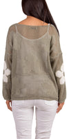 Jesolo Crochet Sweater - Gigi Moda - Made in Italy # Cover Up, Crochet, crochet top, floral, floral design, Floral Print, Gigi Moda, knit sweater, Long Sleeve, Made in Italy, one size, Top