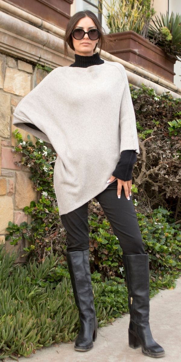Affetto Knit Poncho