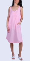 Armonia Linen Dress - Gigi Moda - Made in Italy # Buttons, Dress, Frayed Edge, Gigi Moda, Linen, Made in Italy, one size, OS, pockets, raw edge, Sleeveless