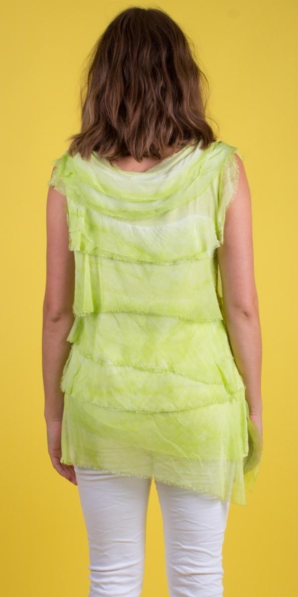 Siena Sleeveless Top - Gigi Moda - Made in Italy # Blouse, Gigi Moda, Made in Italy, one size, OS, Ruffle, Silk, Sleeveless, Top