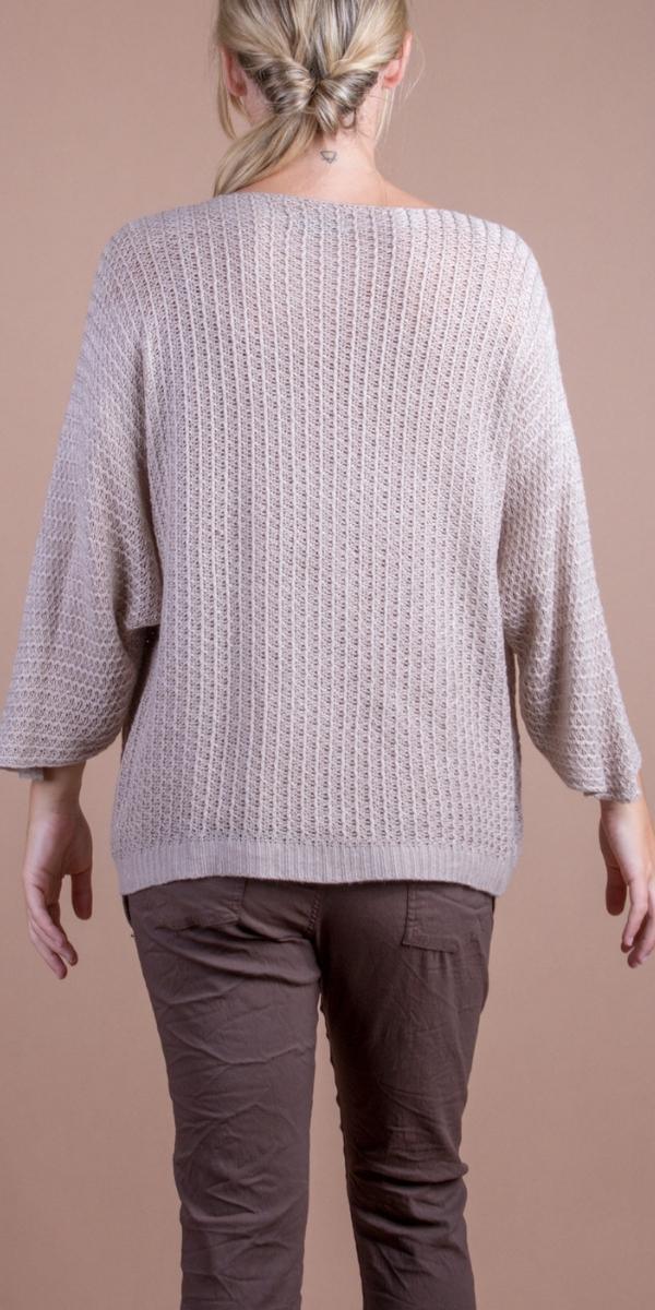 Lustro Knit Sweater - Gigi Moda - Made in Italy # comforatable fit, Gigi Moda, gigi moda. made in italy, graffiti, Knit, knit sweater, Long Sleeve, made in italy, script, shop gigi moda, Sweater, womans clothing, writing