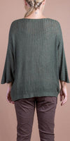 Lustro Knit Sweater - Shop Gigi Moda - Made in Italy # comforatable fit, Gigi Moda, gigi moda. made in italy, graffiti, Knit, knit sweater, Long Sleeve, made in italy, script, shop gigi moda, Sweater, womans clothing, writing