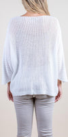 Lustro Knit Sweater - Shop Gigi Moda - Made in Italy # comforatable fit, Gigi Moda, gigi moda. made in italy, graffiti, Knit, knit sweater, Long Sleeve, made in italy, script, shop gigi moda, Sweater, womans clothing, writing