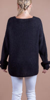 Valeria Knit Sweater - Shop Gigi Moda - Made in Italy # comforatable fit, Gigi Moda, high low, Italian Sweater, Knit, knit sweater, made in italy, mohair, shop gigi moda, Sweater, womans clothing