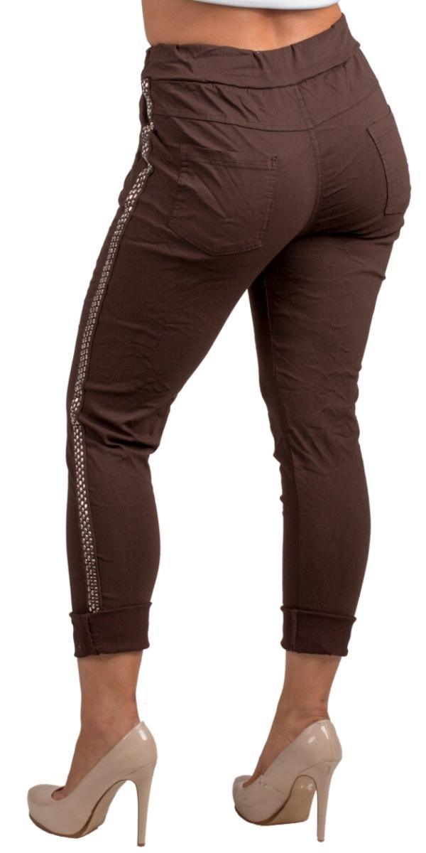 Il Chiodo Pants - Gigi Moda - Made in Italy # cropped pant, Cropped pants, drawstring pant, drawstring pants, free shipping, Gigi Moda, Made in Italy, one size, OS, Pants, patches, studded, Tie waist