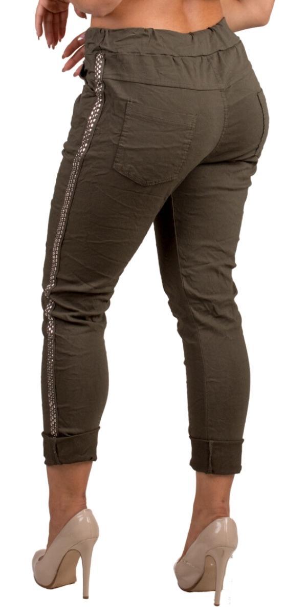 Il Chiodo Pants - Gigi Moda - Made in Italy # cropped pant, Cropped pants, drawstring pant, drawstring pants, free shipping, Gigi Moda, Made in Italy, one size, OS, Pants, patches, studded, Tie waist