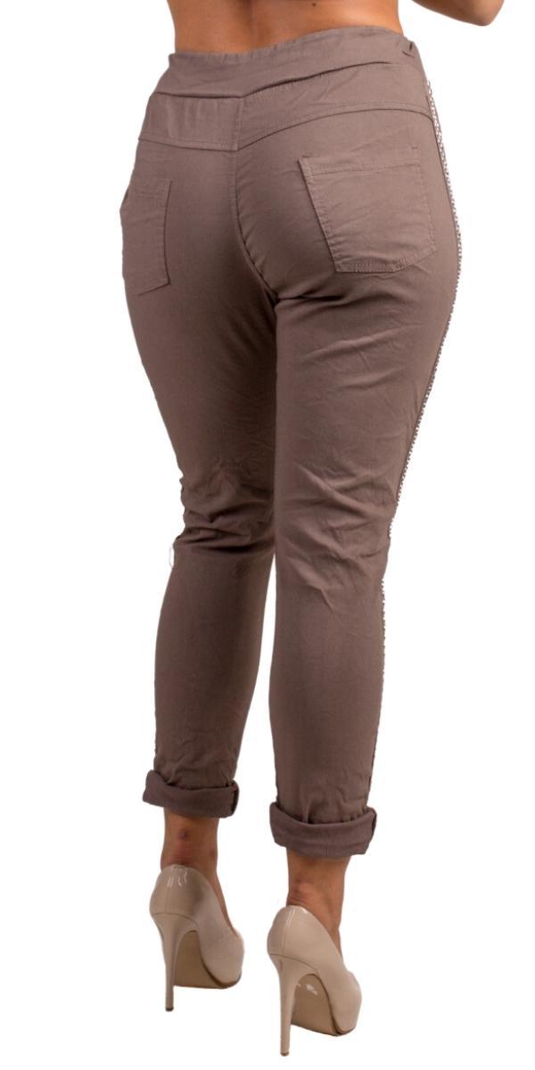 Il Chiodo Pants - Gigi Moda - Made in Italy # cropped pant, Cropped pants, drawstring pant, drawstring pants, free shipping, Gigi Moda, Made in Italy, one size, OS, Pants, patches, studded, Tie waist