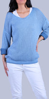 Sara Knit Sweater - Gigi Moda - Made in Italy # Gigi Moda, Knit, knit sweater, Long Sleeve, made in italy, one size, Sweater, Top, V Neck