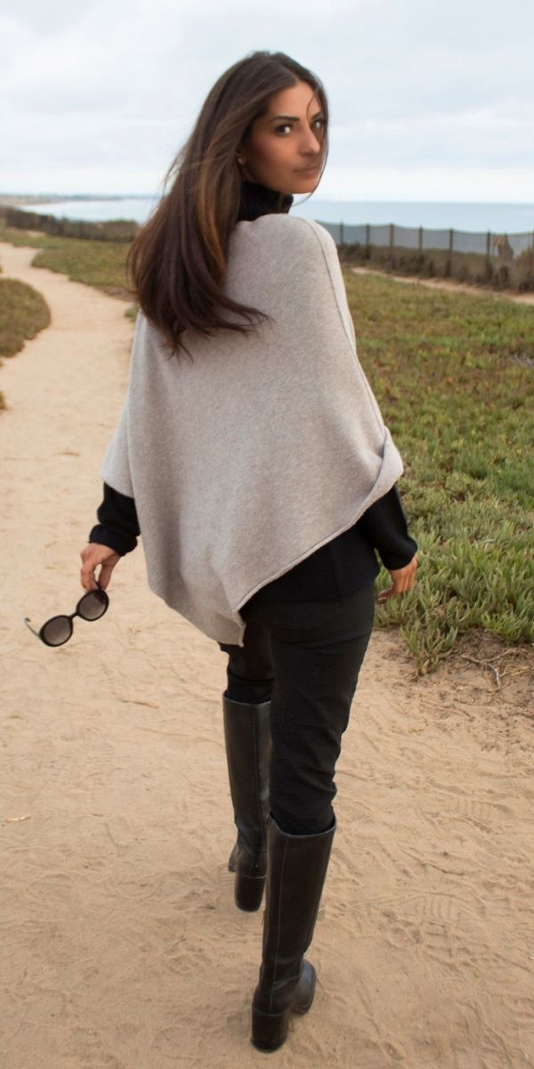 Affetto Knit Poncho