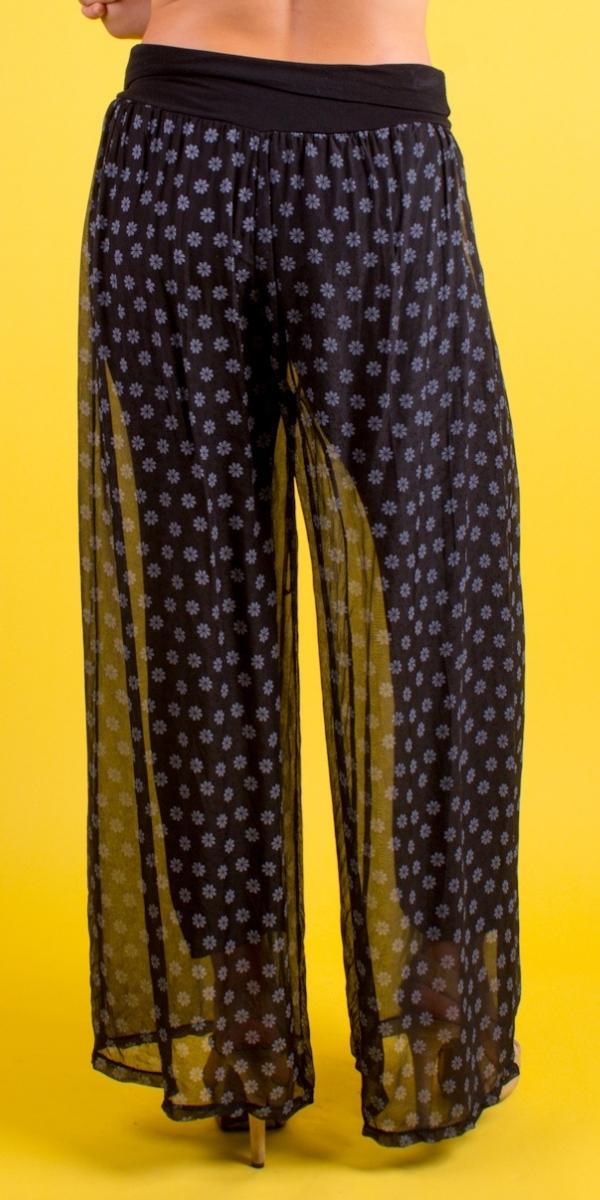 Daisy Print Pant - Gigi Moda - Made in Italy # daisy print, Gigi Moda, Made in Italy, matching set, Pants, Print, Silk, summer, WIDE LEG