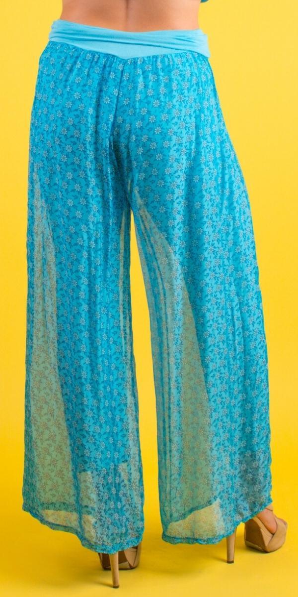 Daisy Print Pant - Gigi Moda - Made in Italy # daisy print, Gigi Moda, Made in Italy, matching set, Pants, Print, Silk, summer, WIDE LEG
