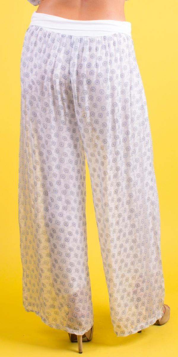 Daisy Print Pant - Gigi Moda - Made in Italy # daisy print, Gigi Moda, Made in Italy, matching set, Pants, Print, Silk, summer, WIDE LEG