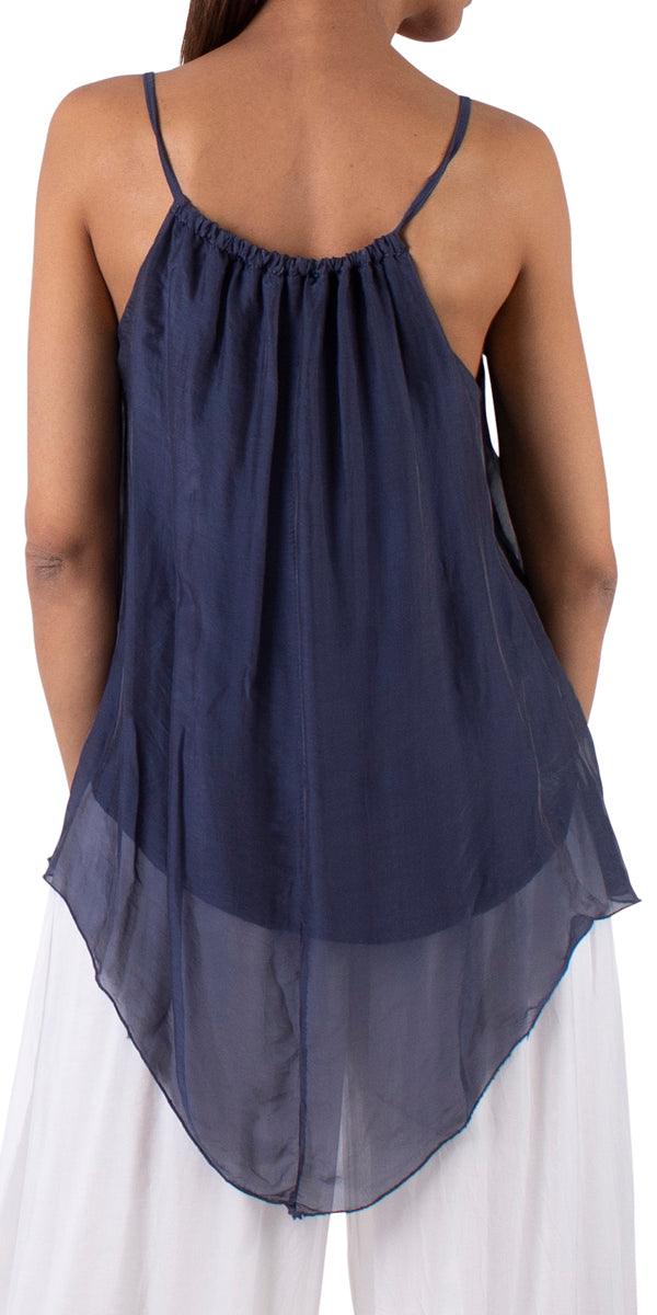 Catania Silk Tank - Gigi Moda - Made in Italy # 100% Silk, italian top, Made in Italy, OS, red white blue, resort wear, Silk, Top