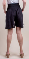 Dante Linen Shorts - Shop Gigi Moda - Made in Italy # 100% Linen, Gigi Moda, high waitsed, Linen, Made in Italy, one size, OS, palazzo, Pockets, ruched, shorts, side pockets
