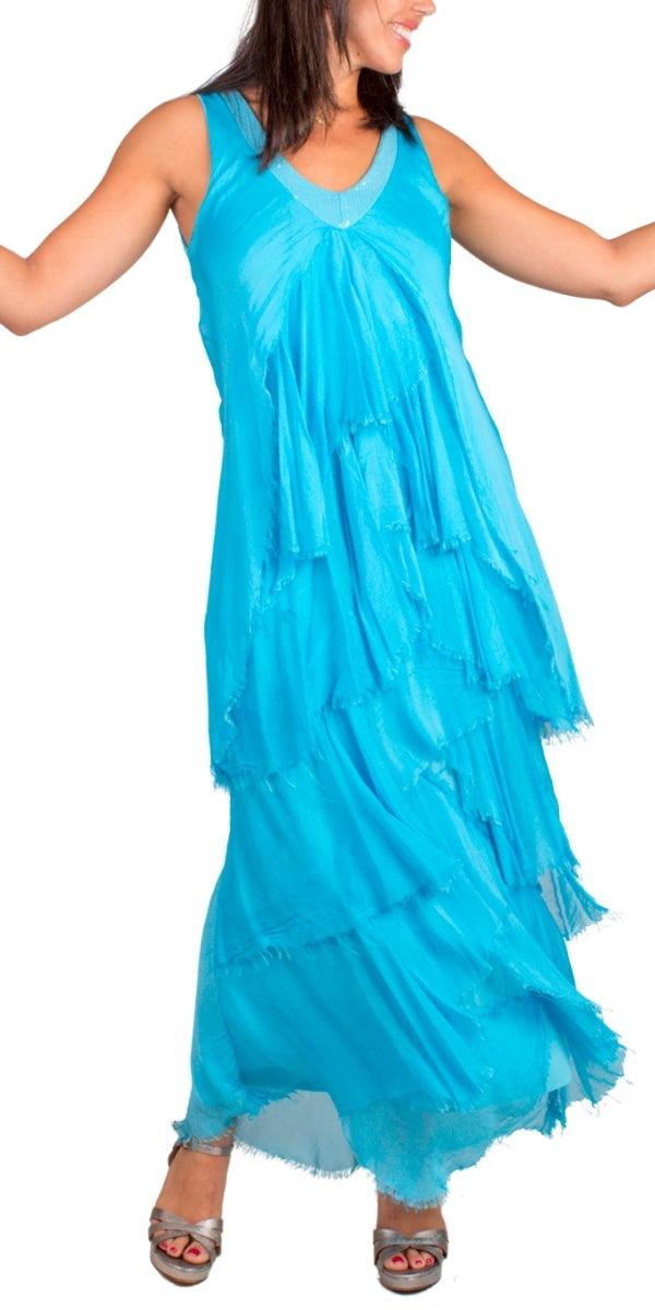 Cha-Cha Dress - Gigi Moda - Made in Italy # bridal, bridesmaid dress, Dress, Gigi Moda, Layers, Made in Italy, OS, rehearsal dinner dress, Ruffle, Sequins, Silk, Sleeveless, wedding dress