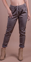 Raso Tie-Waist Pants - Shop Gigi Moda - Made in Italy # COMFY PANTS, Cropped pants, gigi moda, Italian pant, Made in Italy, Pants, Pockets, Satin, Tie waist