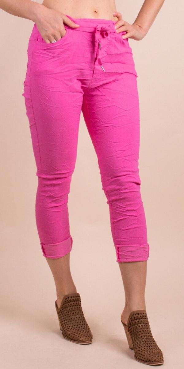 Monza Pants - Gigi Moda - Made in Italy # COMFY PANTS, Cropped pants, gigi moda, Italian pant, Made in Italy, Pants, Pockets, Tie waist