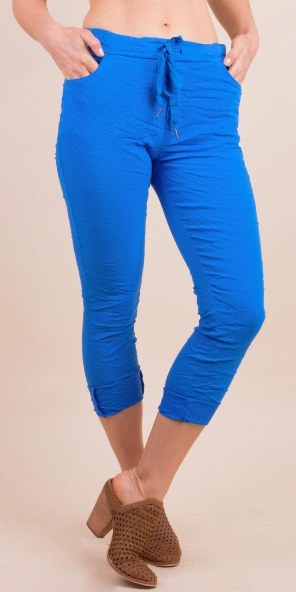 Monza Pants - Gigi Moda - Made in Italy # COMFY PANTS, Cropped pants, gigi moda, Italian pant, Made in Italy, Pants, Pockets, Tie waist