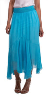Shinia Skirt - Gigi Moda - Made in Italy # Gigi Moda, Made in Italy, Maxi Skirt, OS, raw, Ruffle, Silk, Skirt, washable