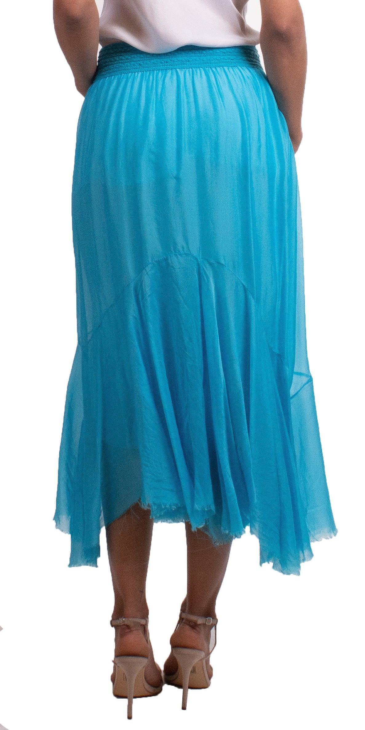 Shinia Skirt - Gigi Moda - Made in Italy # Gigi Moda, Made in Italy, Maxi Skirt, OS, raw, Ruffle, Silk, Skirt, washable