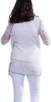 Clara Knit Cardigan - Shop Gigi Moda - Made in Italy # 62406, Cardigan, floral, Gigi Moda, Jacket, lace knit, Made in Italy, OS, Sleeves