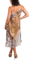 Animal Print Miele Midi Dress - Gigi Moda - Made in Italy # animal print, Dress, flowy dress, Gigi Moda, Made in Italy, midi dress, OS, resort, resort dress, resort wear, Silk, Sleeveless, Spaghetti Strap, spaghetti strap dress, Spaghetti Straps
