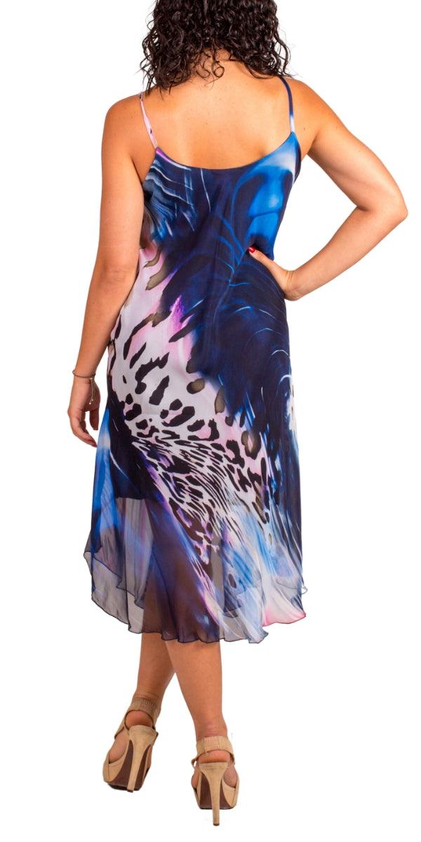 Animal Print Miele Midi Dress - Gigi Moda - Made in Italy # animal print, Dress, flowy dress, Gigi Moda, Made in Italy, midi dress, OS, resort, resort dress, resort wear, Silk, Sleeveless, Spaghetti Strap, spaghetti strap dress, Spaghetti Straps