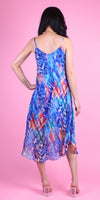 Selvaggio Miele Midi Dress - Gigi Moda - Made in Italy # animal print, Dress, flowy dress, Gigi Moda, Made in Italy, midi dress, OS, resort, resort dress, resort wear, Silk, Sleeveless, Spaghetti Strap, spaghetti strap dress, Spaghetti Straps