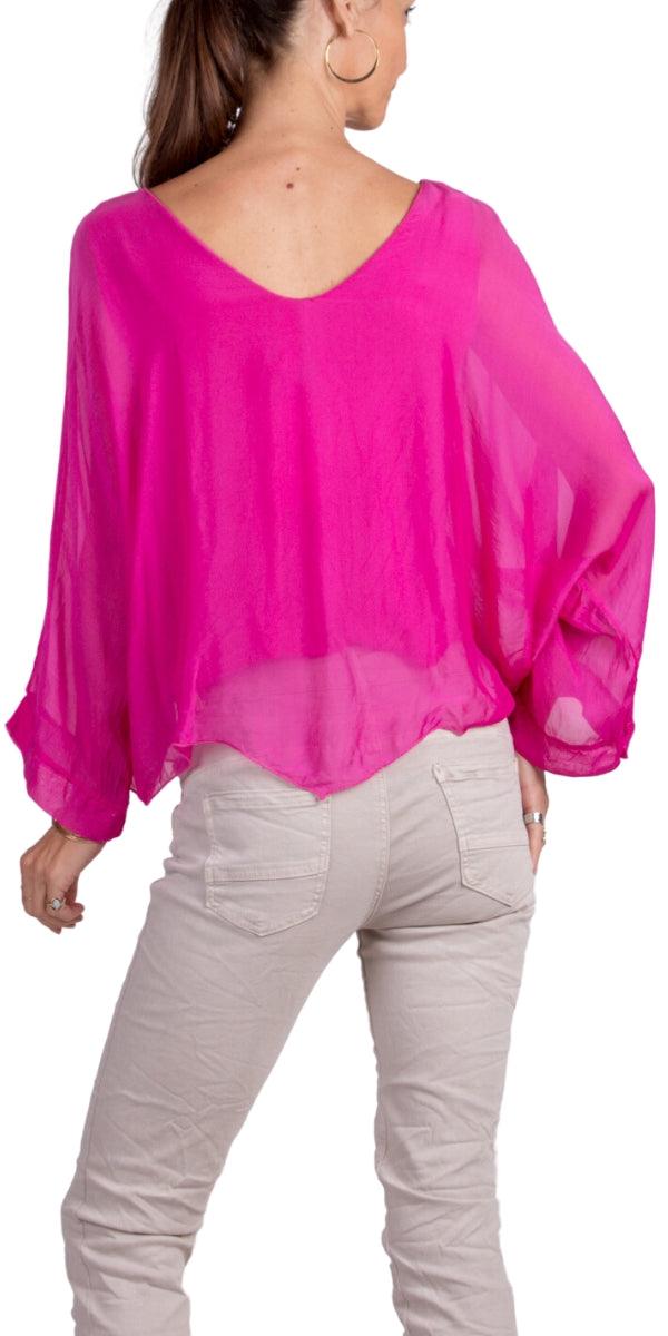 Isabetta Silk Crop Top - Gigi Moda - Made in Italy # italian clothing, made in italy, silk, silk blouse, womens clothing, womens tops