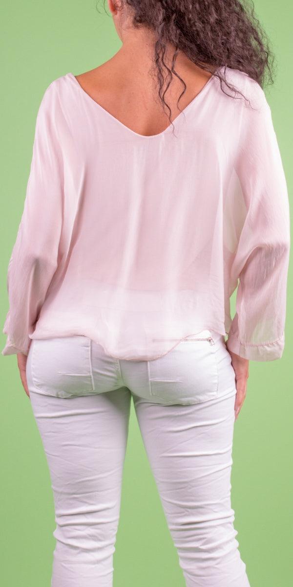 Isabetta Silk Crop Top - Gigi Moda - Made in Italy # italian clothing, made in italy, silk, silk blouse, womens clothing, womens tops