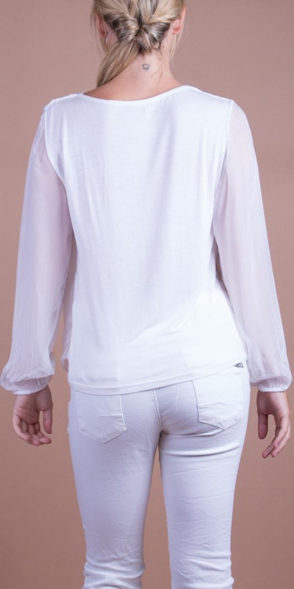 Maggia Long Sleeve Blouse - Gigi Moda - Made in Italy # Blouse, Cowl Neck, italian blouse, italian top, Long Sleeve, long sleeves, Made in Italy, OS, resort wear, Silk, silk blouse, Top